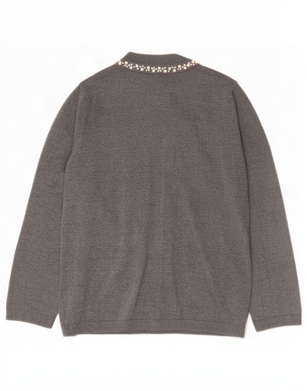 Zara Womens Cardigan Sweater UK 14 Large Grey