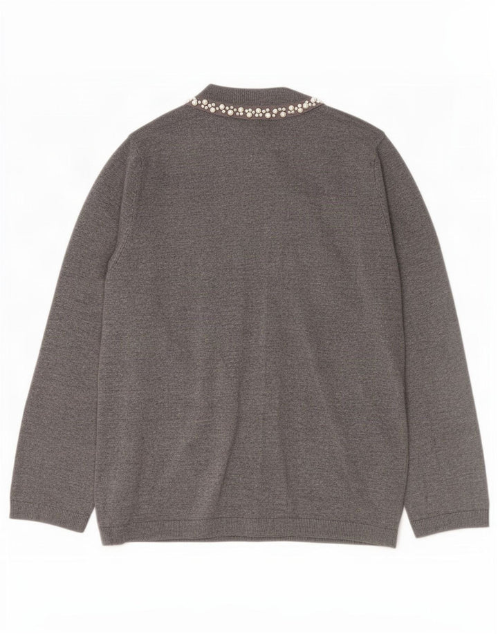 Zara Womens Cardigan Sweater UK 14 Large Grey