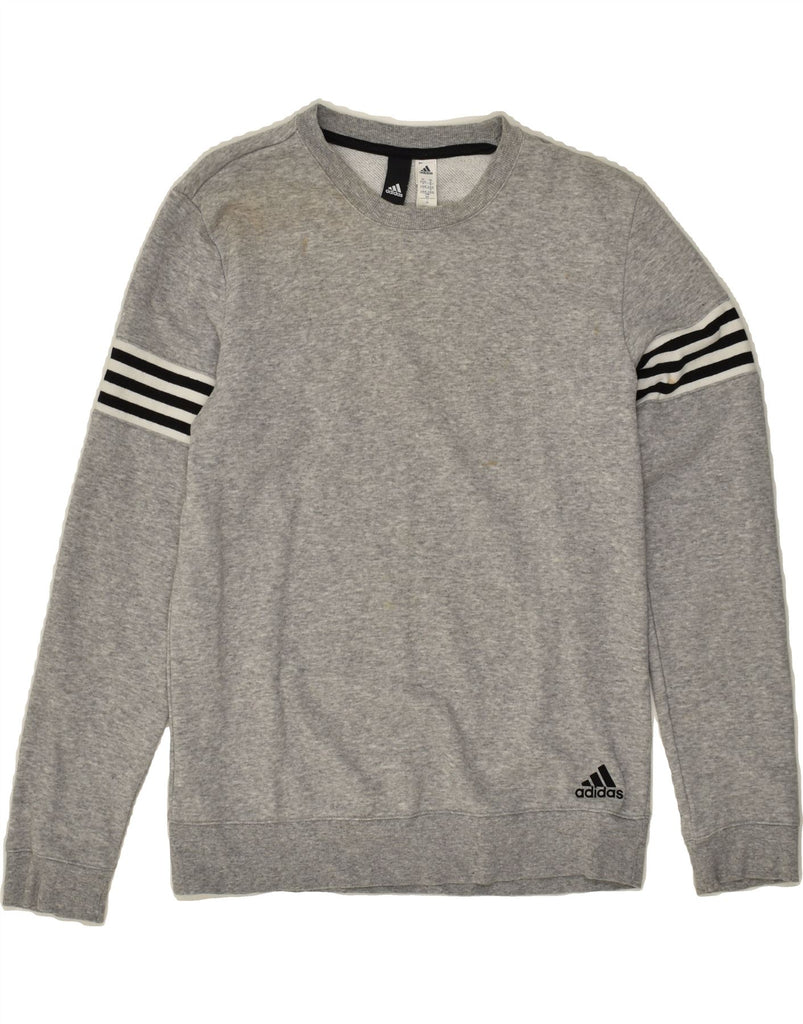 ADIDAS Womens Sweatshirt Jumper UK 8-10 Small Grey Cotton | Vintage Adidas | Thrift | Second-Hand Adidas | Used Clothing | Messina Hembry 