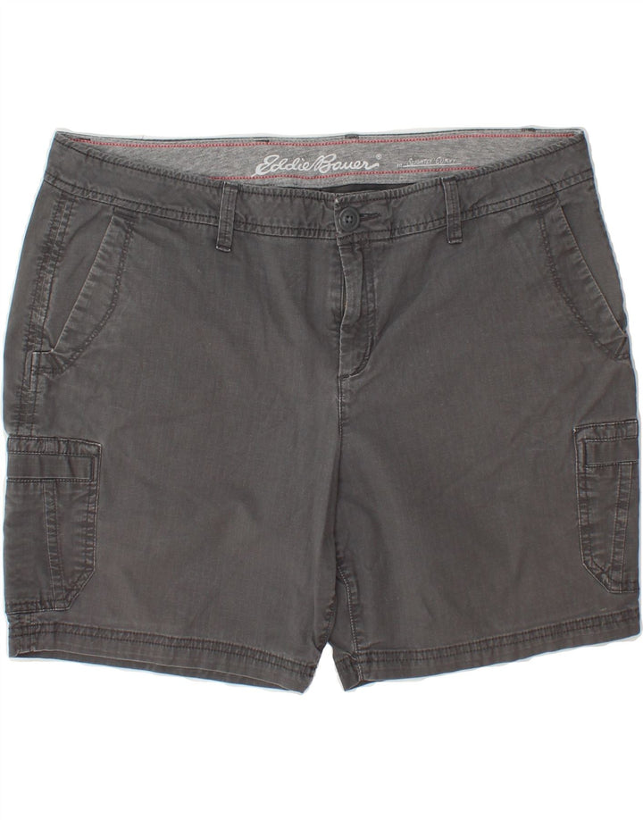 EDDIE BAUER Womens Slightly Curvy Cargo Shorts US 14 XL W38 Grey Cotton Vintage Eddie Bauer and Second-Hand Eddie Bauer from Messina Hembry 