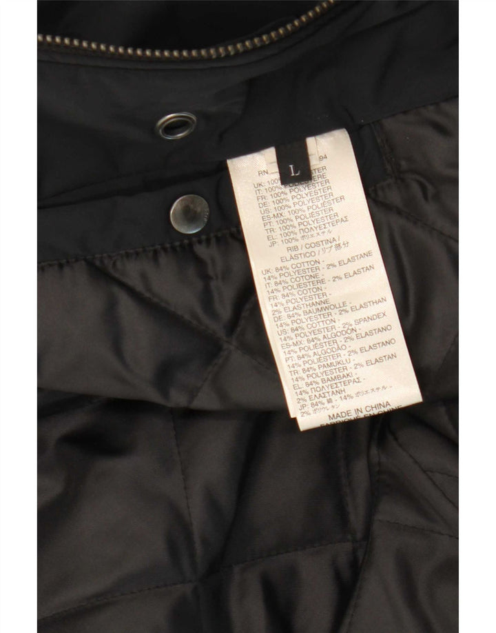 Diesel Womens Parka Jacket UK 16 Large Black Polyester