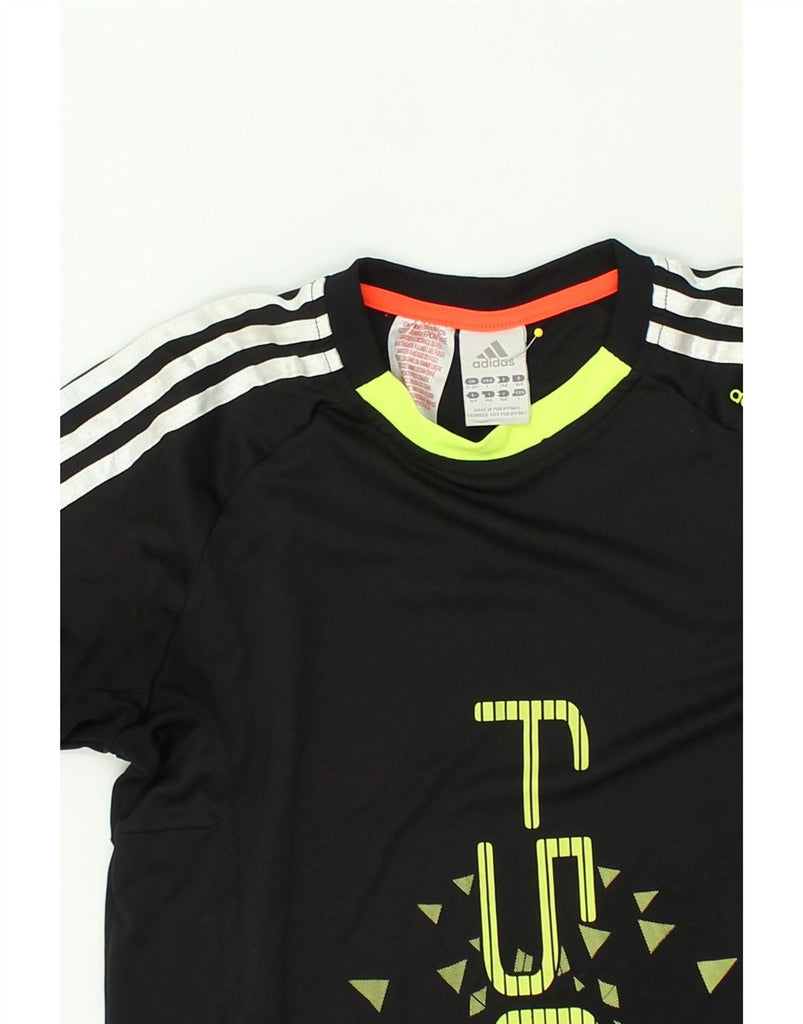 ADIDAS Boys Graphic T-Shirt Top 13-14 Years Black Polyester | Vintage Adidas | Thrift | Second-Hand Adidas | Used Clothing | Messina Hembry 