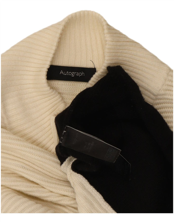 Marks & Spencer Womens Turtle Neck Jumper Sweater UK 12 Medium Off White