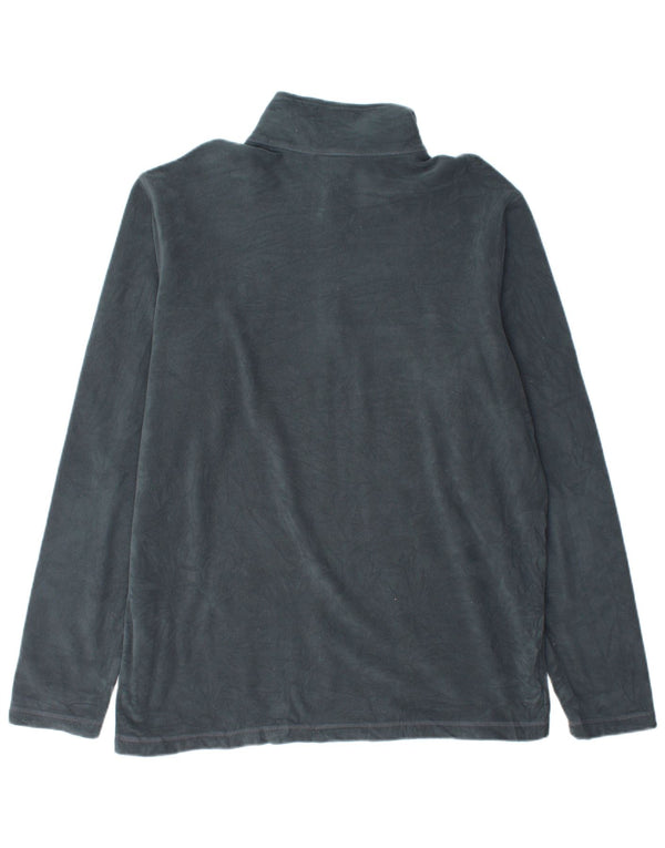 Eddie Bauer Mens Zip Neck Fleece Jumper Large Navy Blue Polyester
