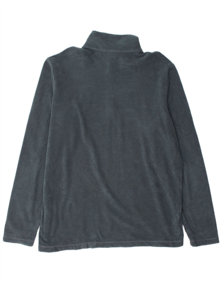 Eddie Bauer Mens Zip Neck Fleece Jumper Large Navy Blue Polyester
