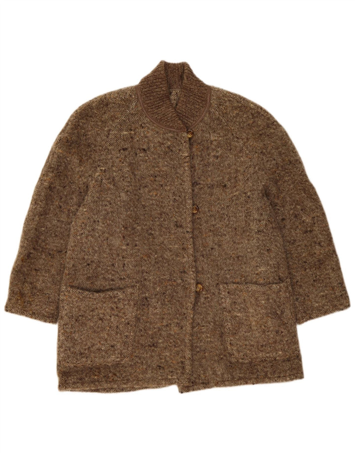 Vintage Womens Overcoat UK 14 Large Beige Flecked