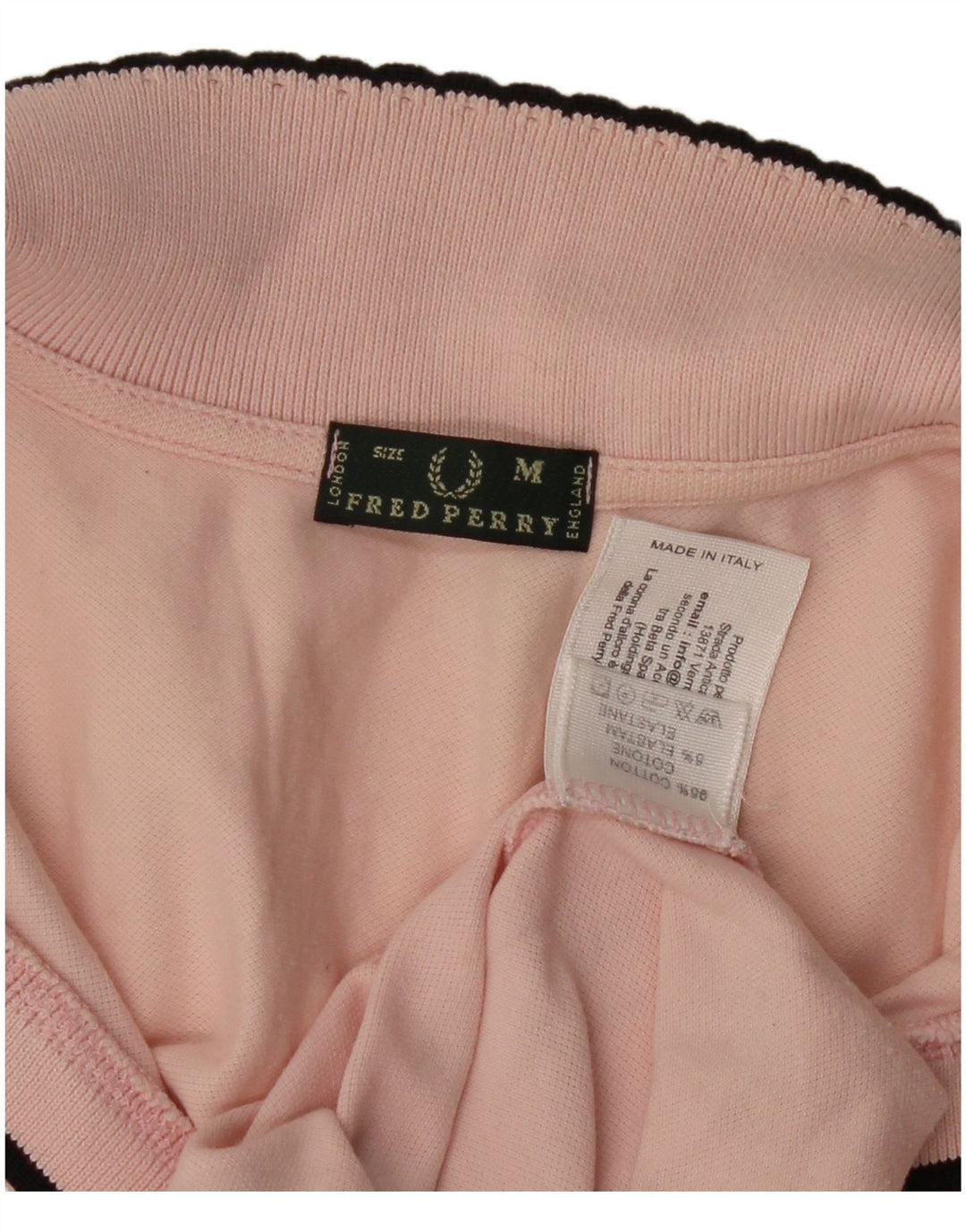 FRED PERRY Womens Long Sleeve Polo Shirt UK 12 Medium Pink Cotton