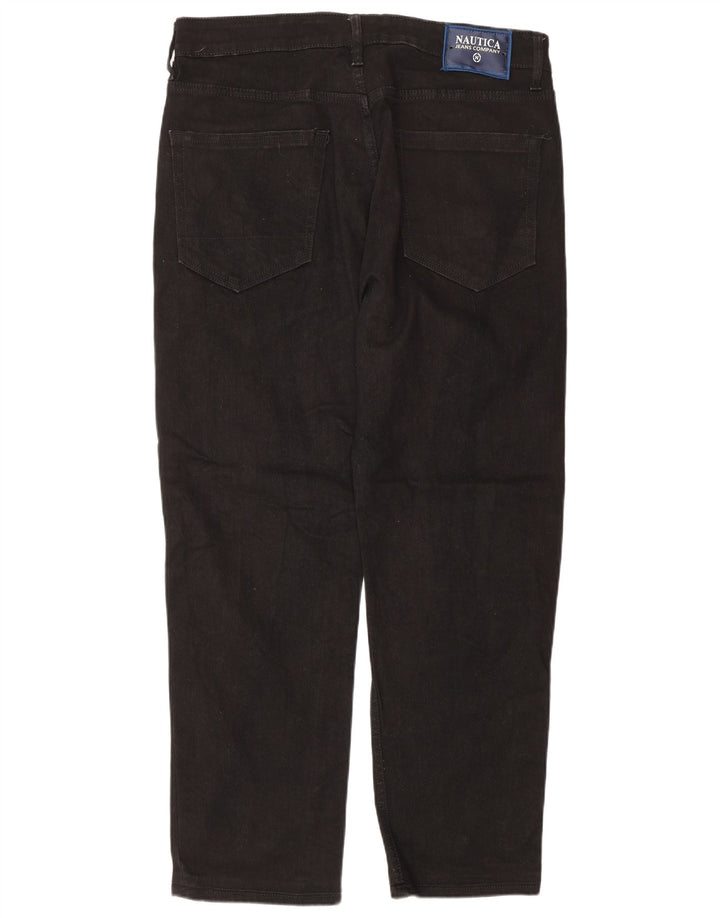 Nautica Mens Bootcut Jeans W34 L30 Black Cotton