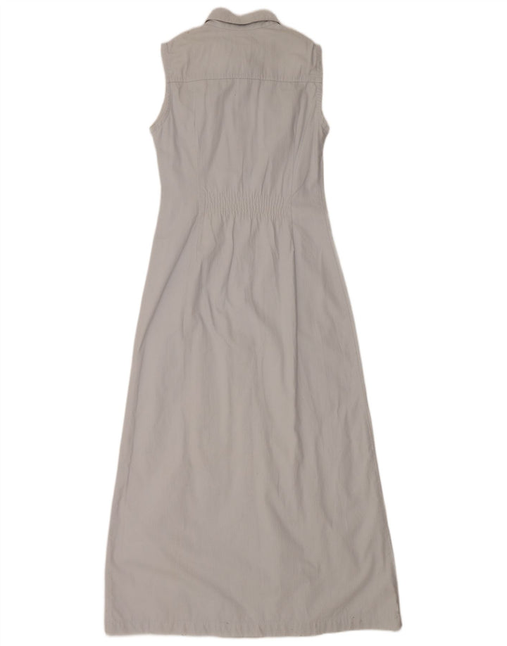 Nexos Womens Sleeveless Maxi Shirt Dress UK 12 Medium Grey Cotton