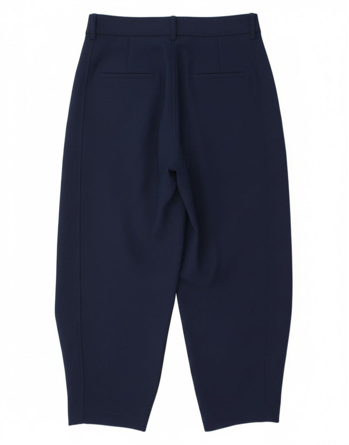 Zara Womens Pegged Chino Trousers Medium W28 L26 Navy Blue Polyester