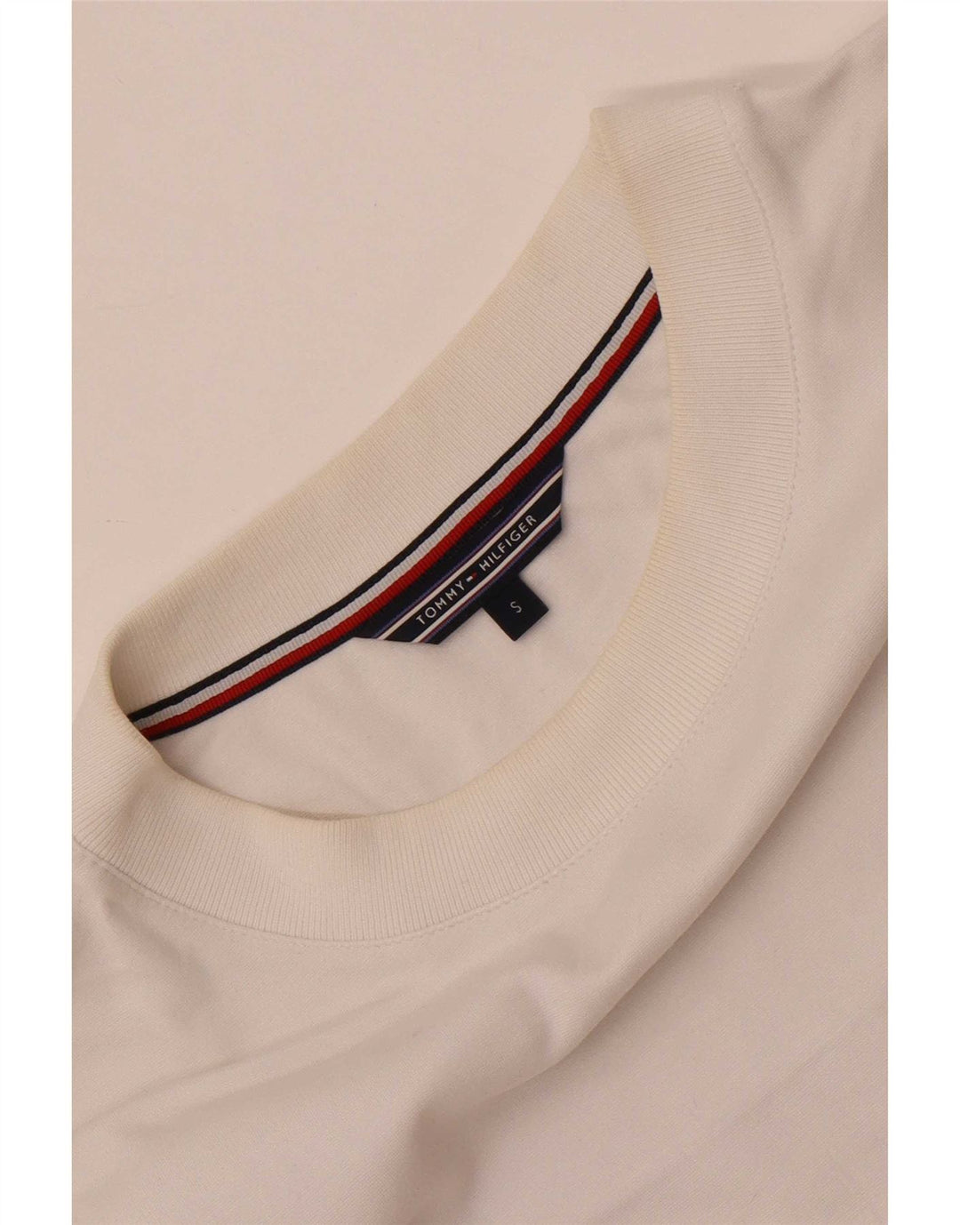 Tommy Hilfiger Womens Top 3/4 Sleeve UK 10 Small White Striped