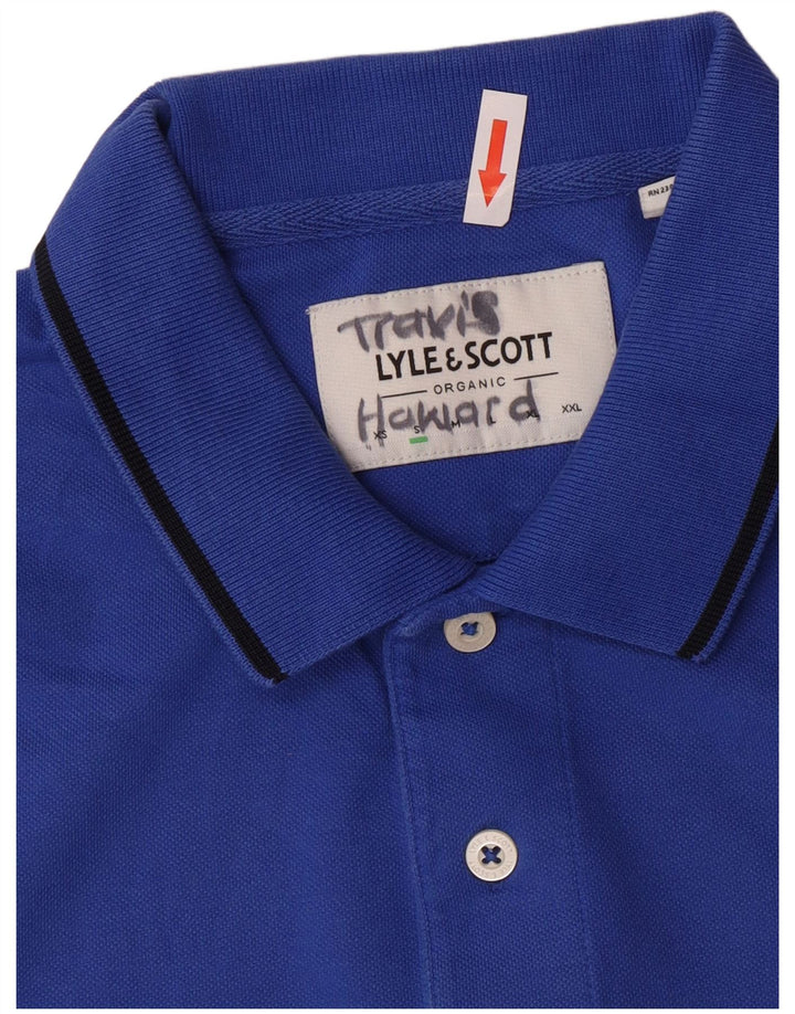 Lyle & Scott Mens Polo Shirt Small Blue Cotton