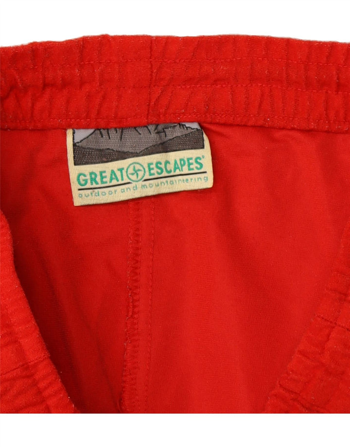 GREAT ESCAPES Mens Cargo Tracksuit Trousers Large Red Vintage Great Escapes and Second-Hand Great Escapes from Messina Hembry 