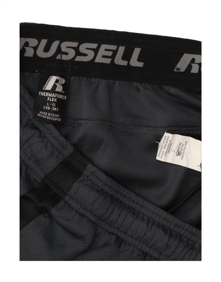 RUSSELL ATHLETIC Mens Tracksuit Trousers Large  Grey Colourblock Polyester