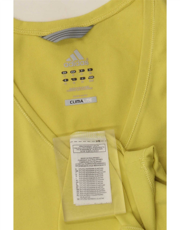Adidas Womens Climalite Vest Top UK 14 Medium Yellow Polyester