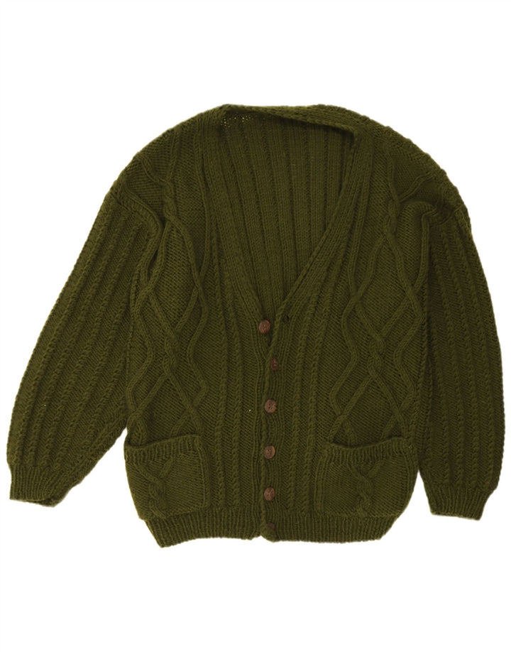 Vintage Mens Cardigan Sweater XL Khaki