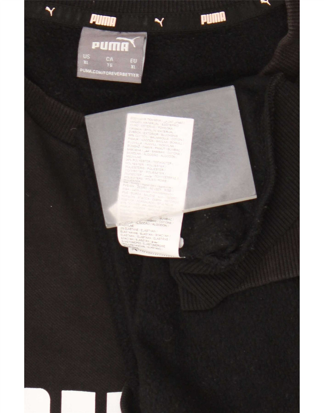 Puma Mens Graphic Sweatshirt Jumper XL Black Cotton