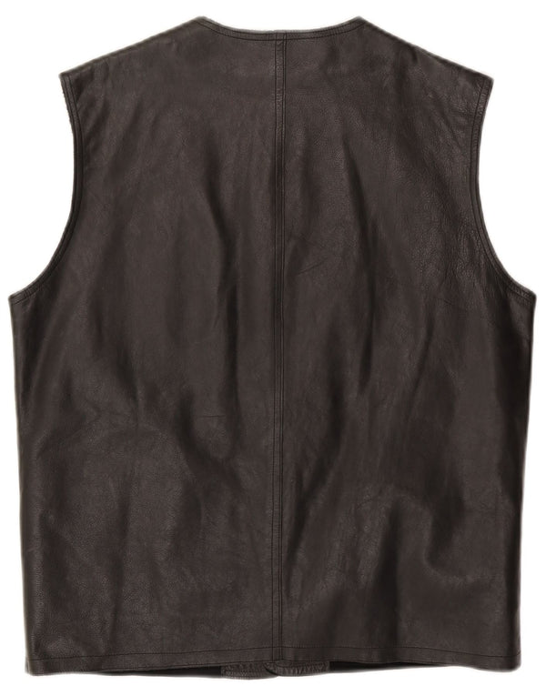 Arsenal Mens Leather Gilet UK 38 Medium Black