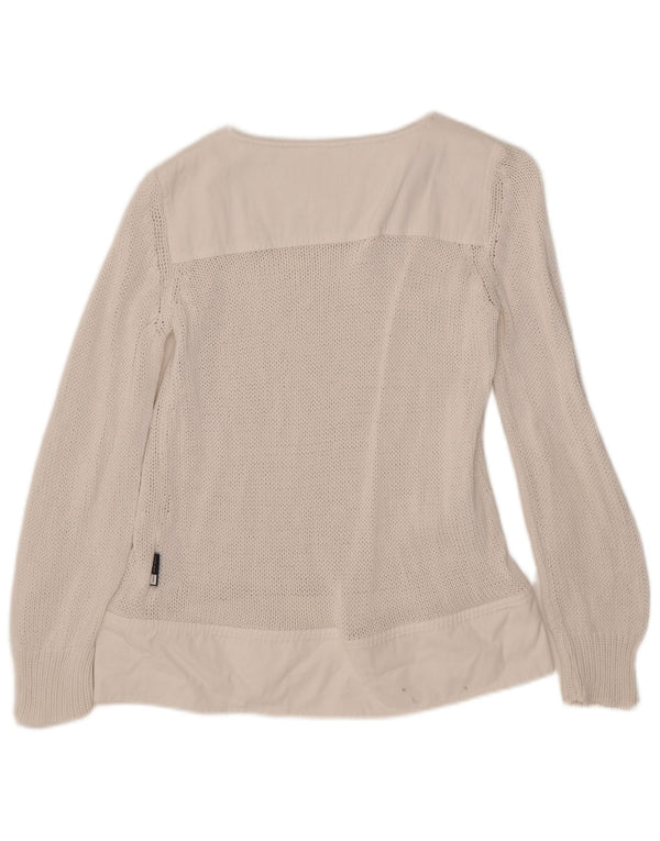 Sportmax Womens Boat Neck Jumper Sweater UK 6 XS White