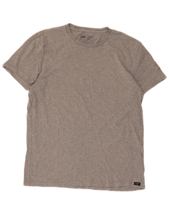 Lee Mens T-Shirt Top Medium Grey Flecked Cotton