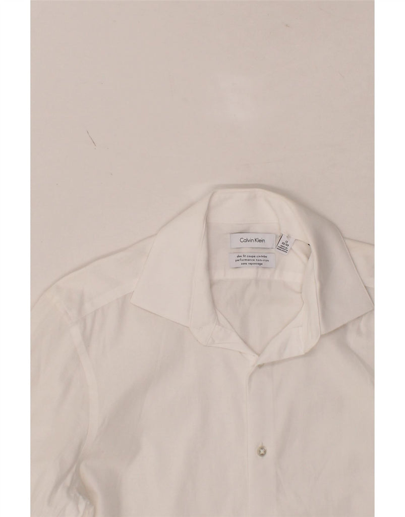 CALVIN KLEIN Mens Shirt Size 15 Medium White Cotton Vintage Calvin Klein and Second-Hand Calvin Klein from Messina Hembry 