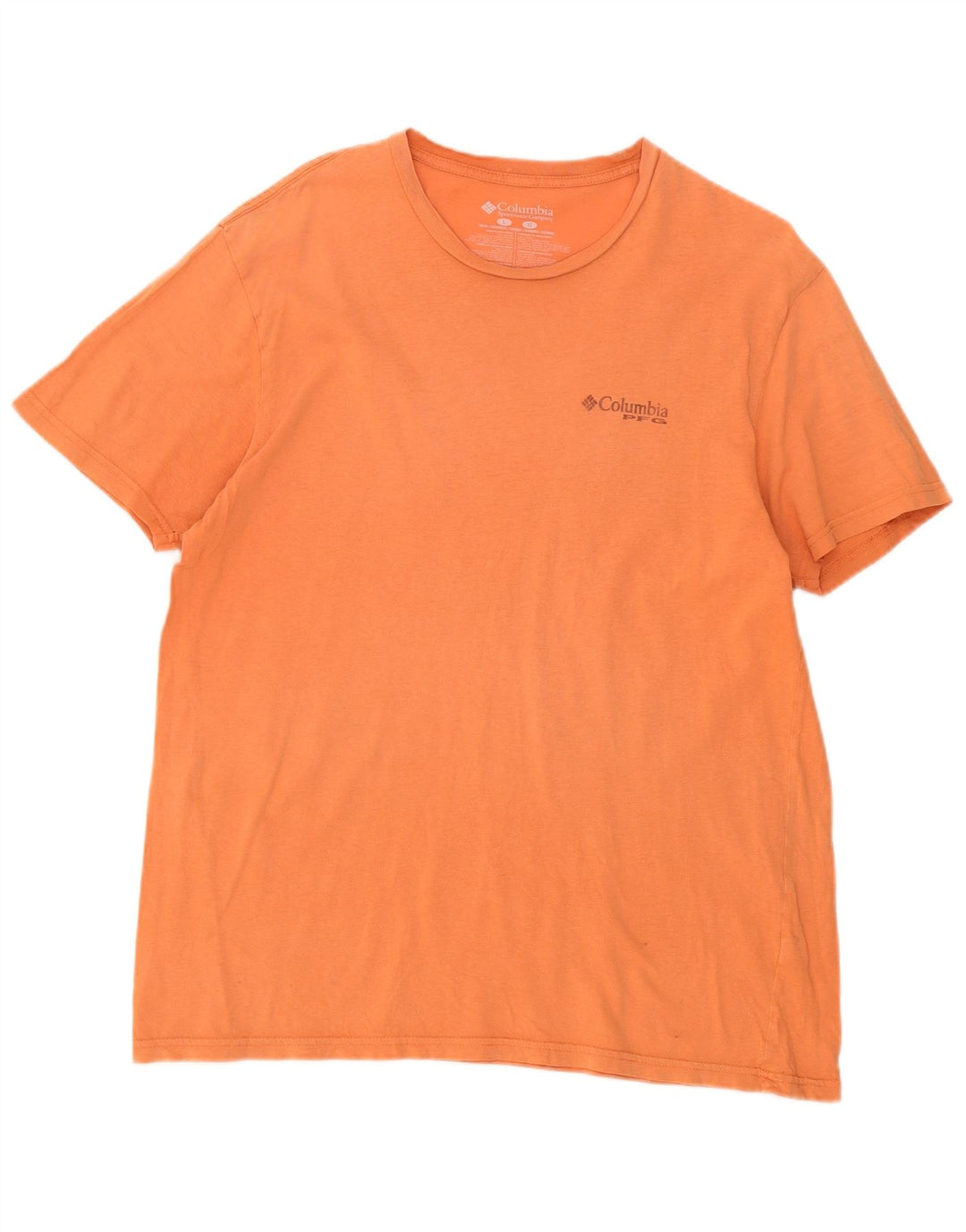 Columbia Mens Graphic T-Shirt Top Large Orange Cotton