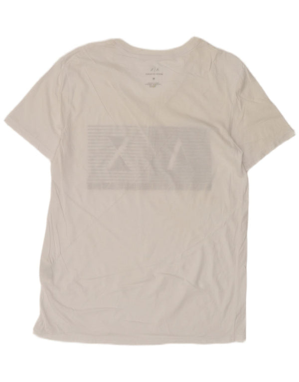 Armani Exchange Mens Graphic T-Shirt Top Medium White Cotton