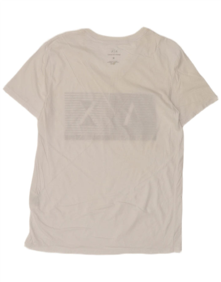 Armani Exchange Mens Graphic T-Shirt Top Medium White Cotton