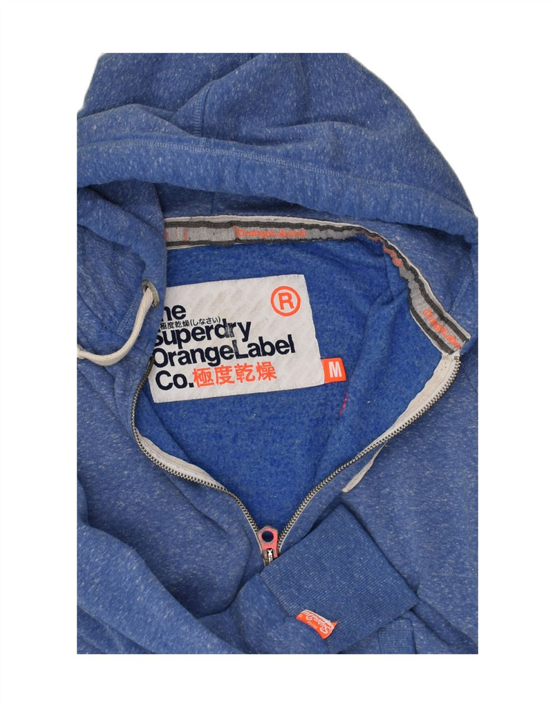 SUPERDRY Womens Zip Hoodie Sweater UK 14 Medium Blue Flecked Cotton | Vintage Superdry | Thrift | Second-Hand Superdry | Used Clothing | Messina Hembry 