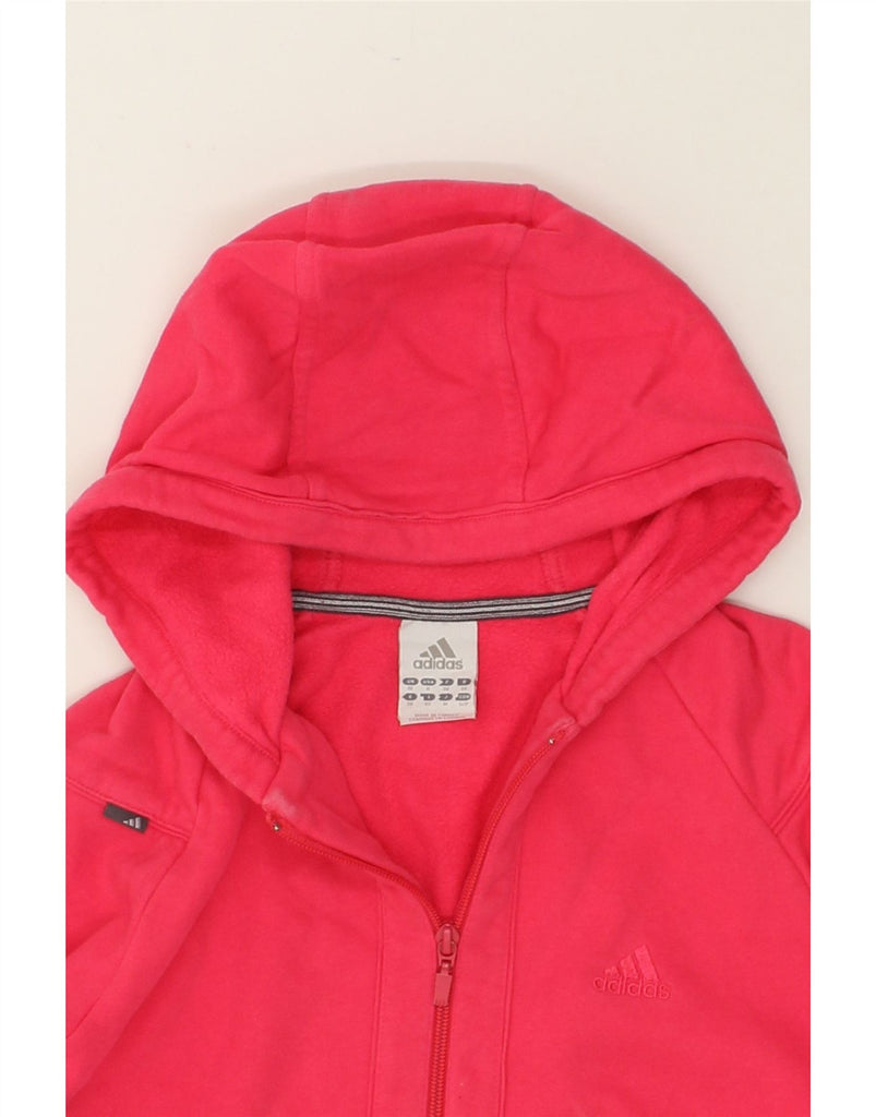 ADIDAS Womens Zip Hoodie Sweater UK 10 Small  Pink Cotton | Vintage Adidas | Thrift | Second-Hand Adidas | Used Clothing | Messina Hembry 