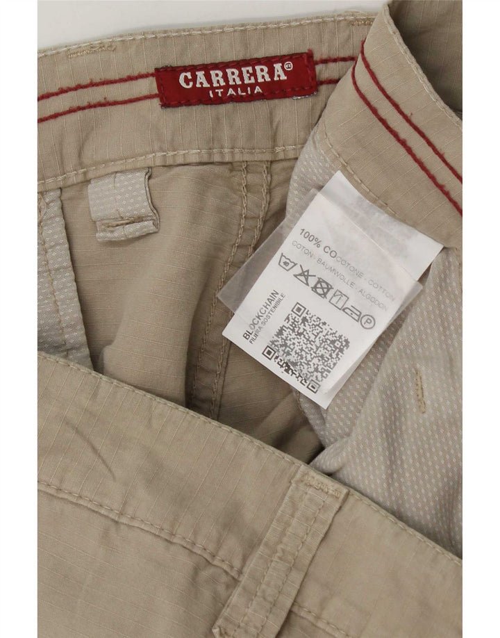 Carrera Mens Cargo Shorts W38 XL Beige Cotton