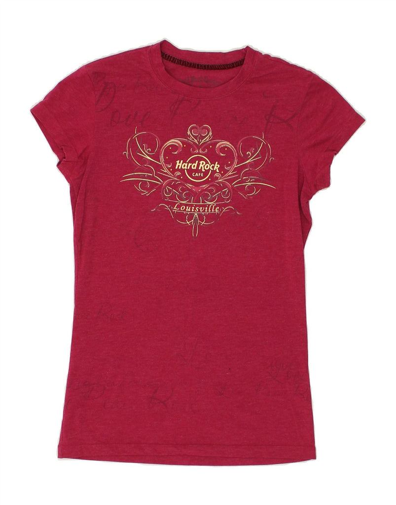 HARD ROCK CAFE Womens Louisville Graphic T-Shirt Top UK 10 Small Red | Vintage Hard Rock Cafe | Thrift | Second-Hand Hard Rock Cafe | Used Clothing | Messina Hembry 