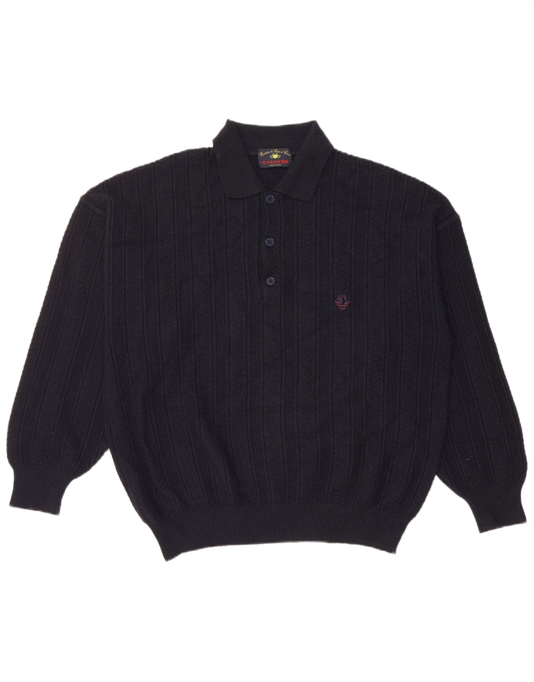 Il Granchio Mens Polo Neck Jumper Sweater Large Navy Blue