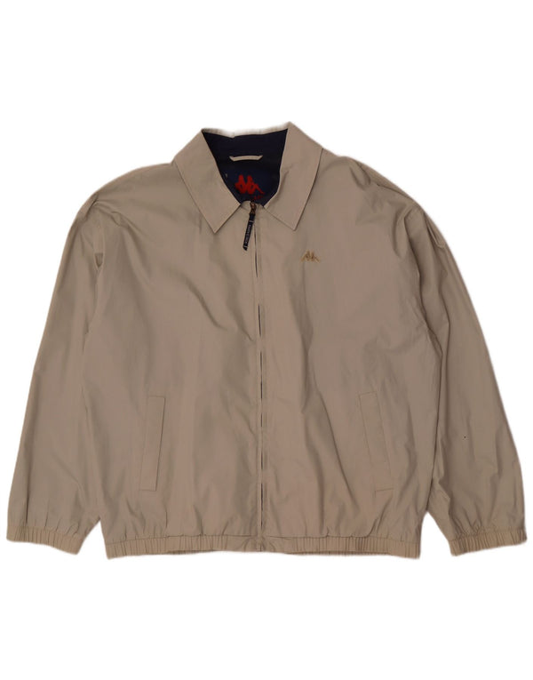 Kappa Mens Bomber Jacket UK 44 2XL Beige Polyester