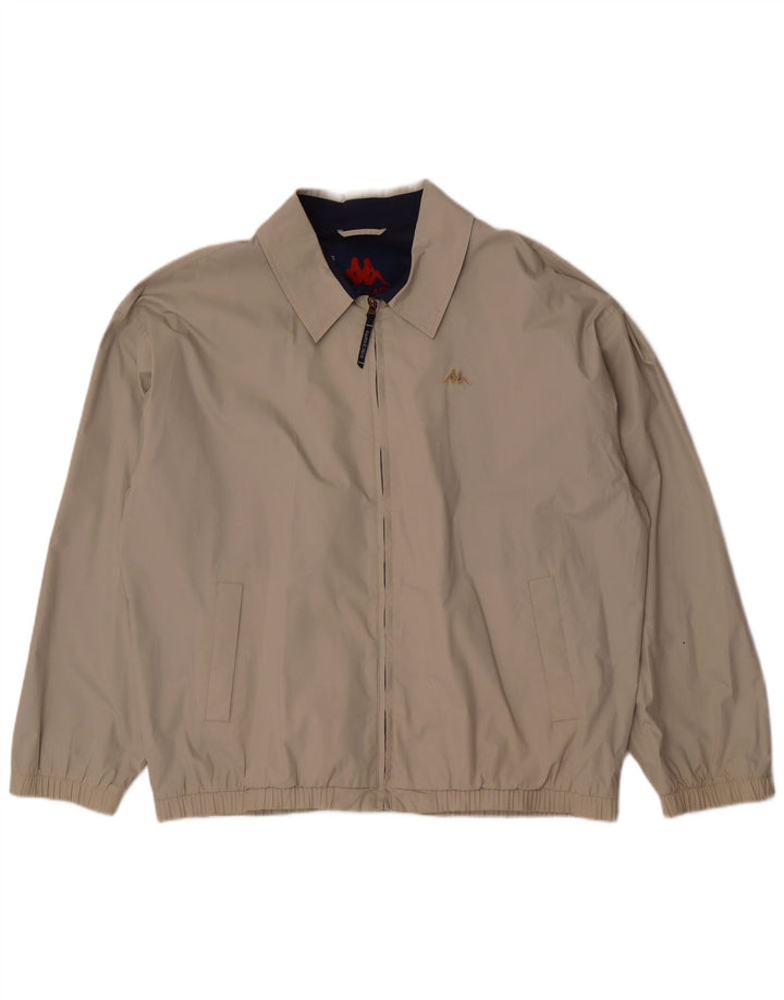 Kappa Mens Bomber Jacket UK 44 2XL Beige Polyester