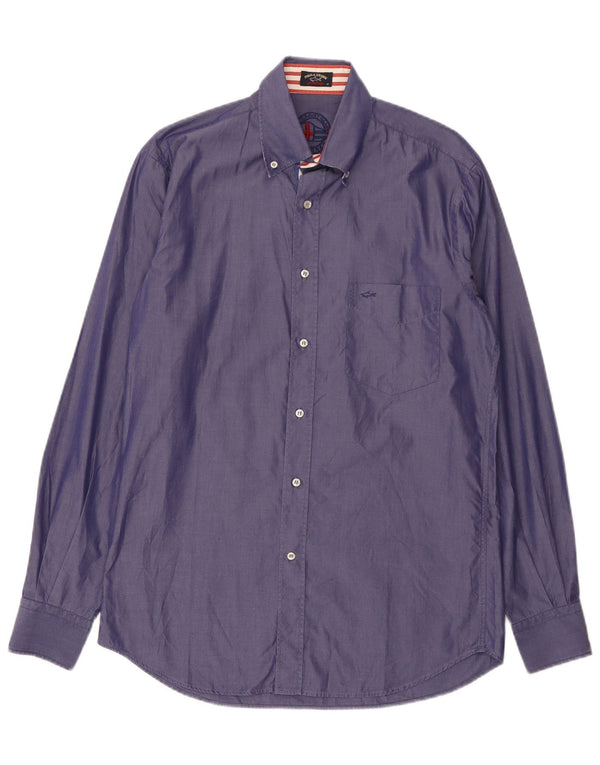 Paul & Shark Mens Shirt Size 40 Medium Purple Cotton