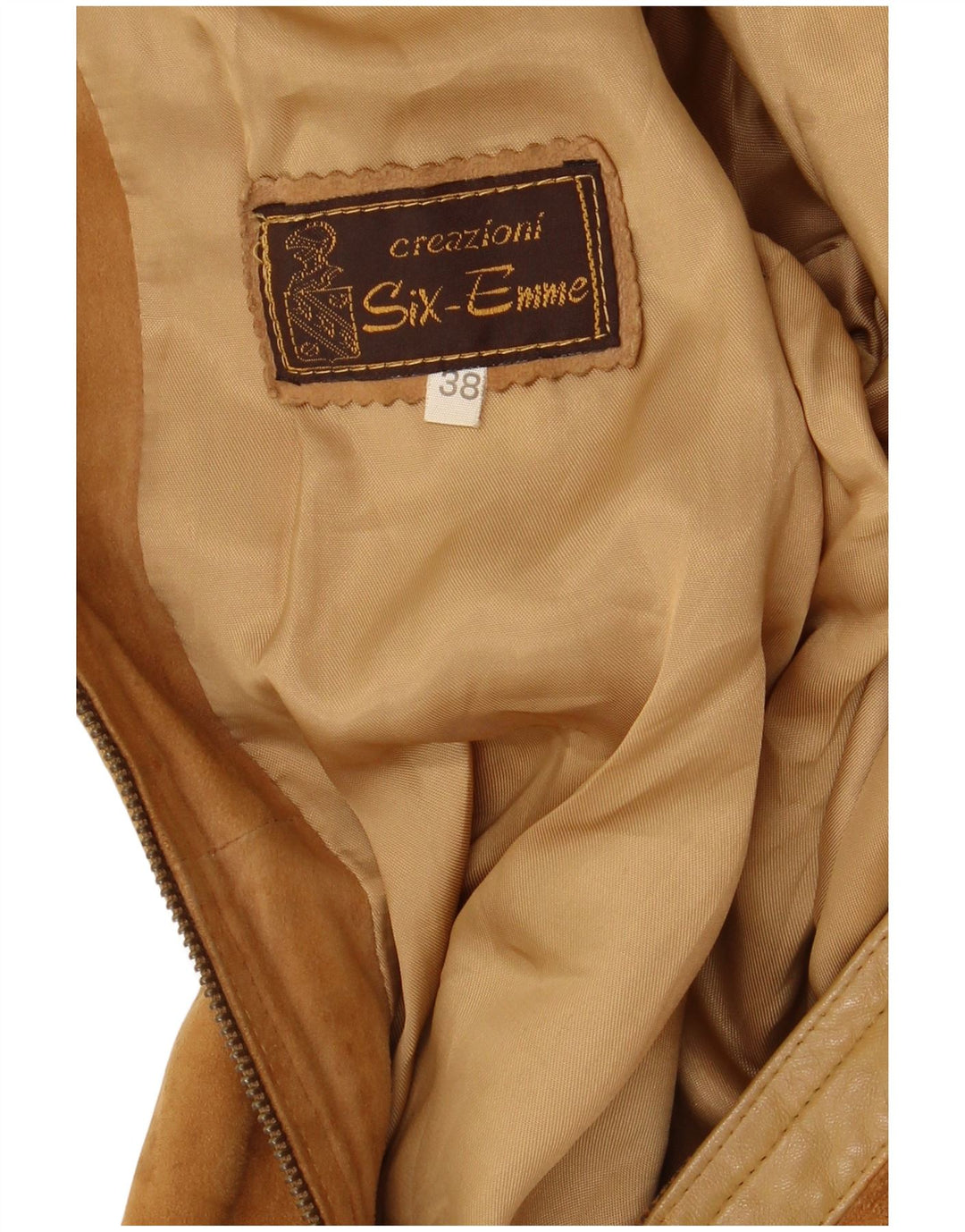VINTAGE Womens Suede Jacket EU 38 Medium Beige