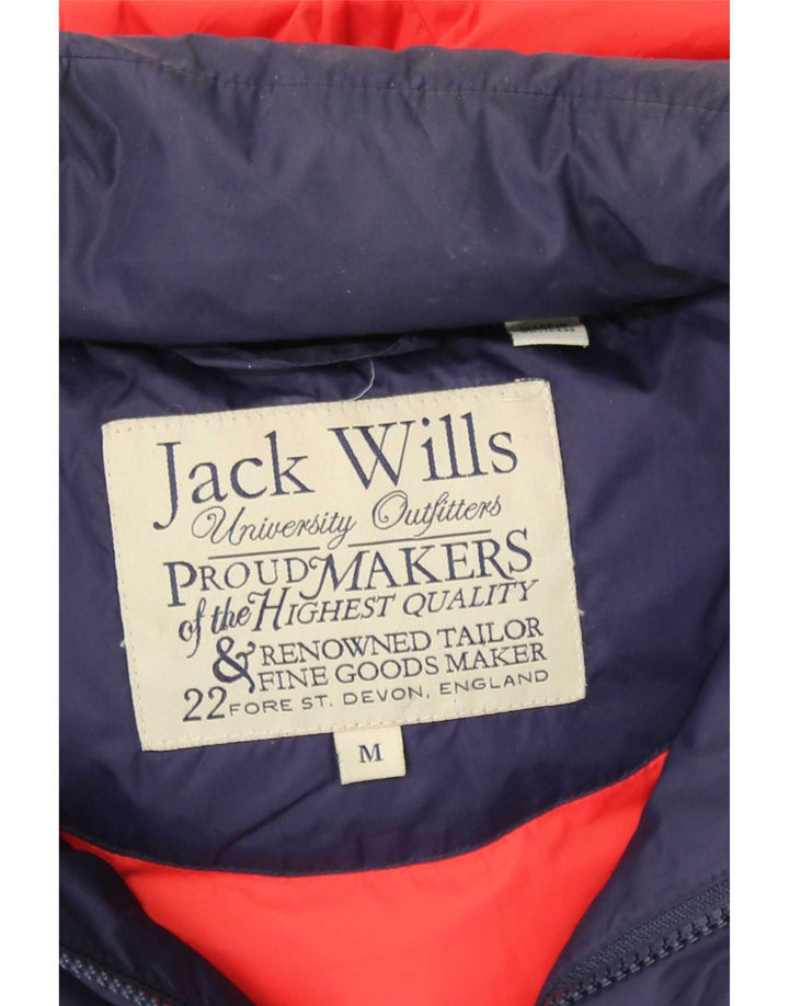 Jack Wills Mens Hooded Padded Gilet UK 38 Medium Navy Blue Polyester