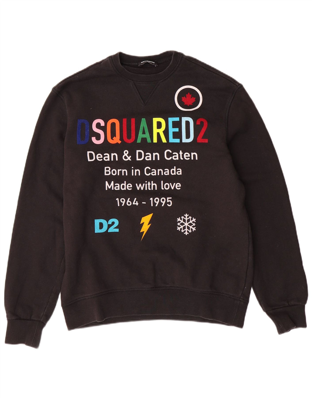 DSQUARED2 Girls Graphic Sweatshirt Jumper 15-16 Years Black Cotton