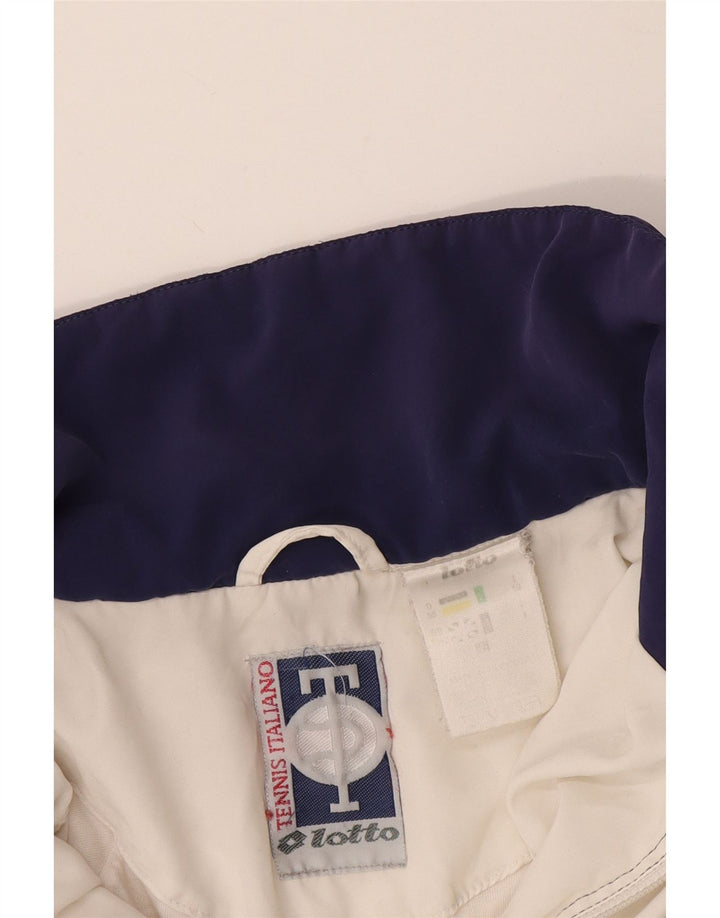 LOTTO Mens Tracksuit Top Jacket IT 50 Medium White Colourblock