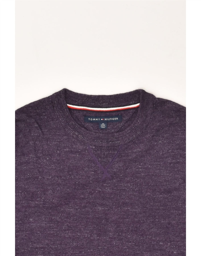 TOMMY HILFIGER Mens Crew Neck Jumper Sweater XS Purple | Vintage Tommy Hilfiger | Thrift | Second-Hand Tommy Hilfiger | Used Clothing | Messina Hembry 