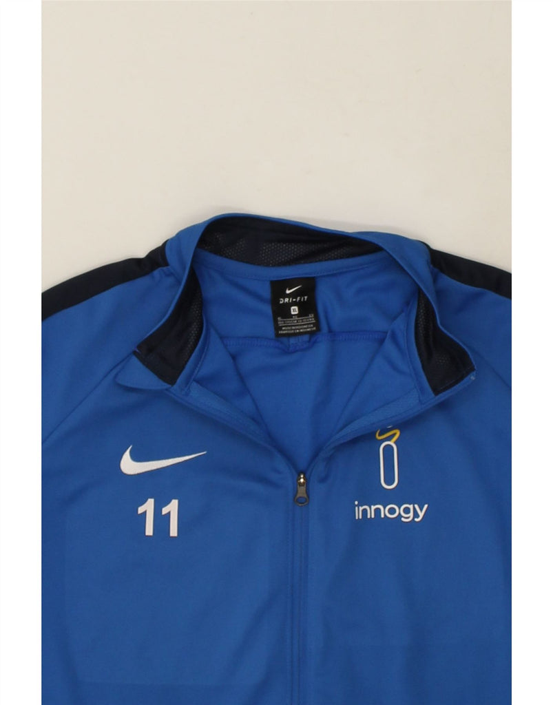 NIKE Boys Dri Fit Graphic Tracksuit Top Jacket 13-14 Years XL Blue | Vintage Nike | Thrift | Second-Hand Nike | Used Clothing | Messina Hembry 