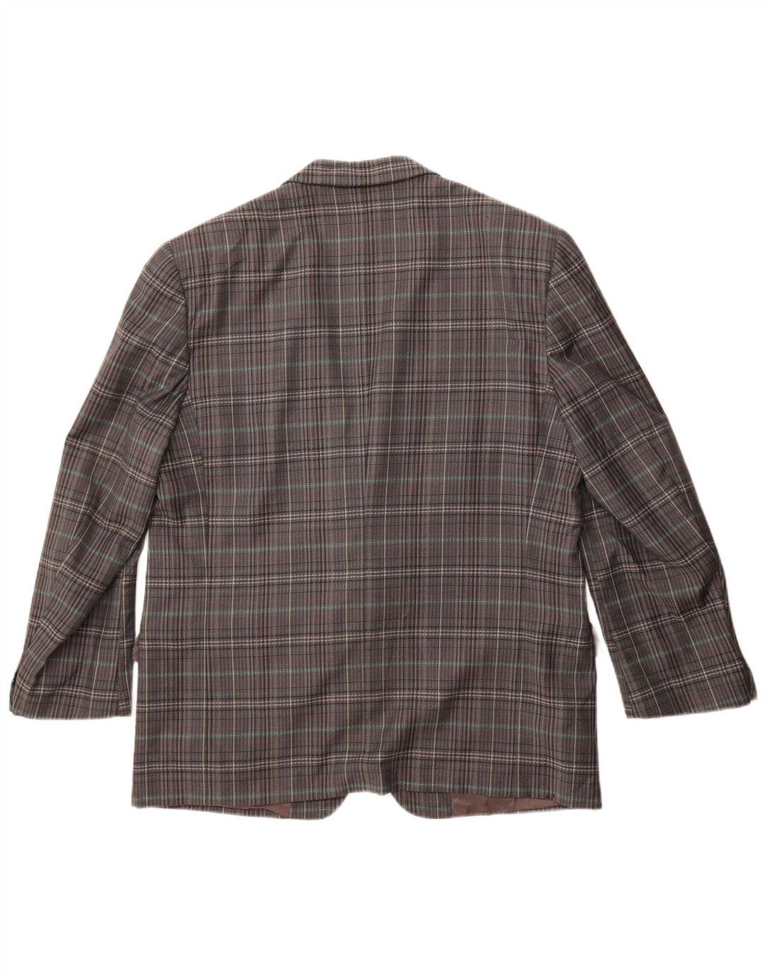 Gianluca Lorenzi Mens 2 Button Blazer Jacket IT 56 3XL Grey Check Wool