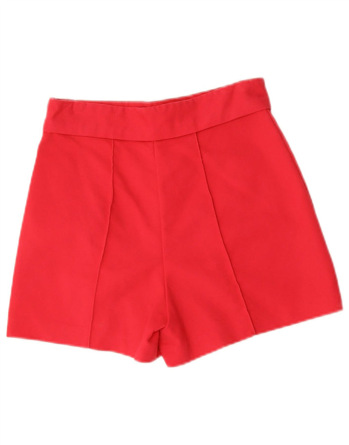 Zara Womens Casual Shorts XS W24 Red Cotton