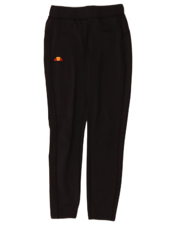 Ellesse Womens Graphic Crop Leggings UK 8 Small Black Polyester