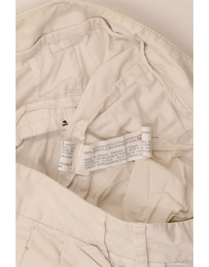 Zara Womens Slim Chino Trousers Medium W32 L30 White Cotton