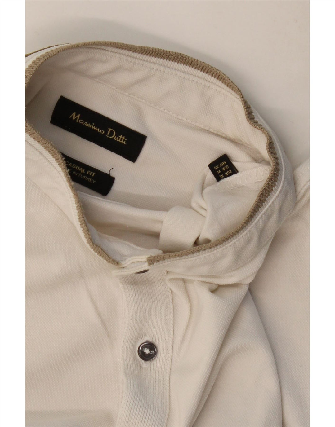 MASSIMO DUTTI Mens Casual Fit Polo Shirt XL White