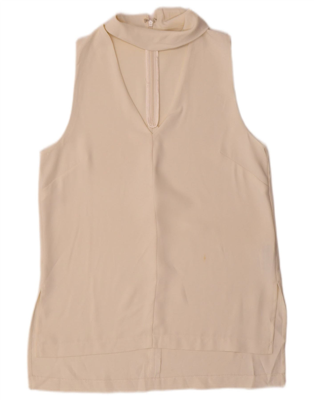 Topshop Womens Sleeveless Blouse Top UK 10 Small Off White Polyester