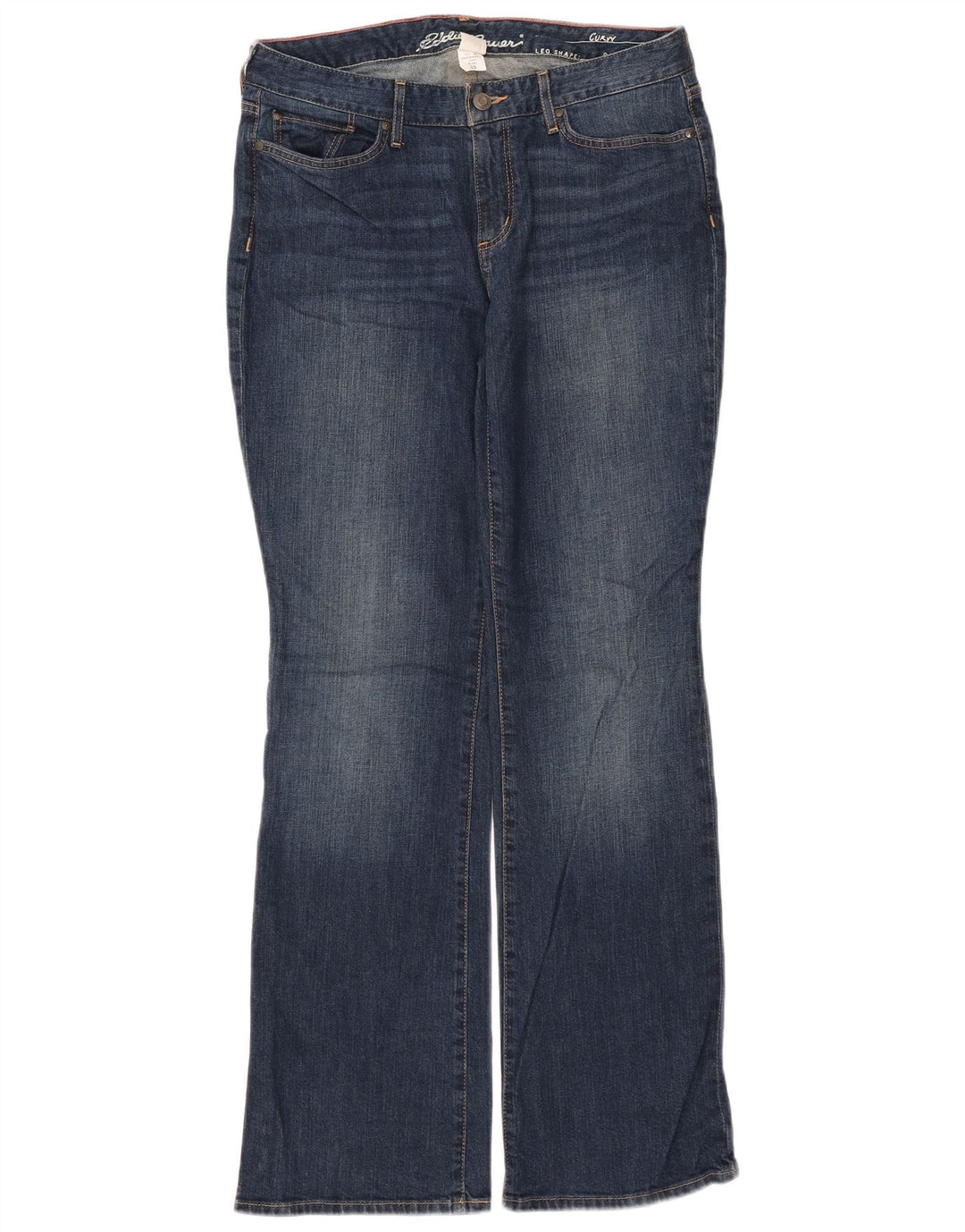 Eddie Bauer Womens Curvy Bootcut Jeans US 10 Large W32 L33 Blue Cotton