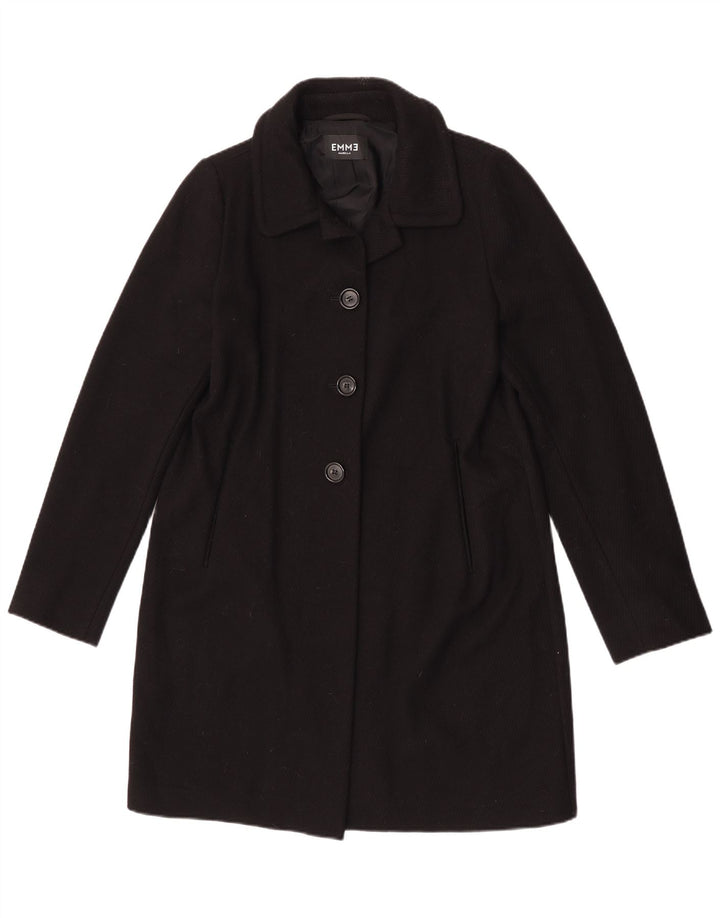 Marella Womens Overcoat UK 14 Large Black Virgin Wool